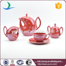 Juego de té de cerámica rojo diamante de Acryl